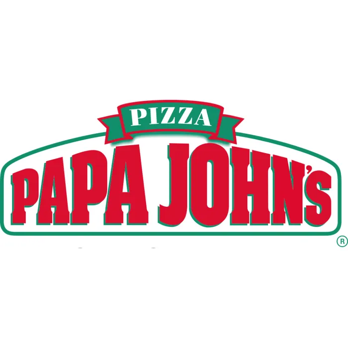Logo restauracji Papa John’s Pizza w kolorach czerwono-zielonych