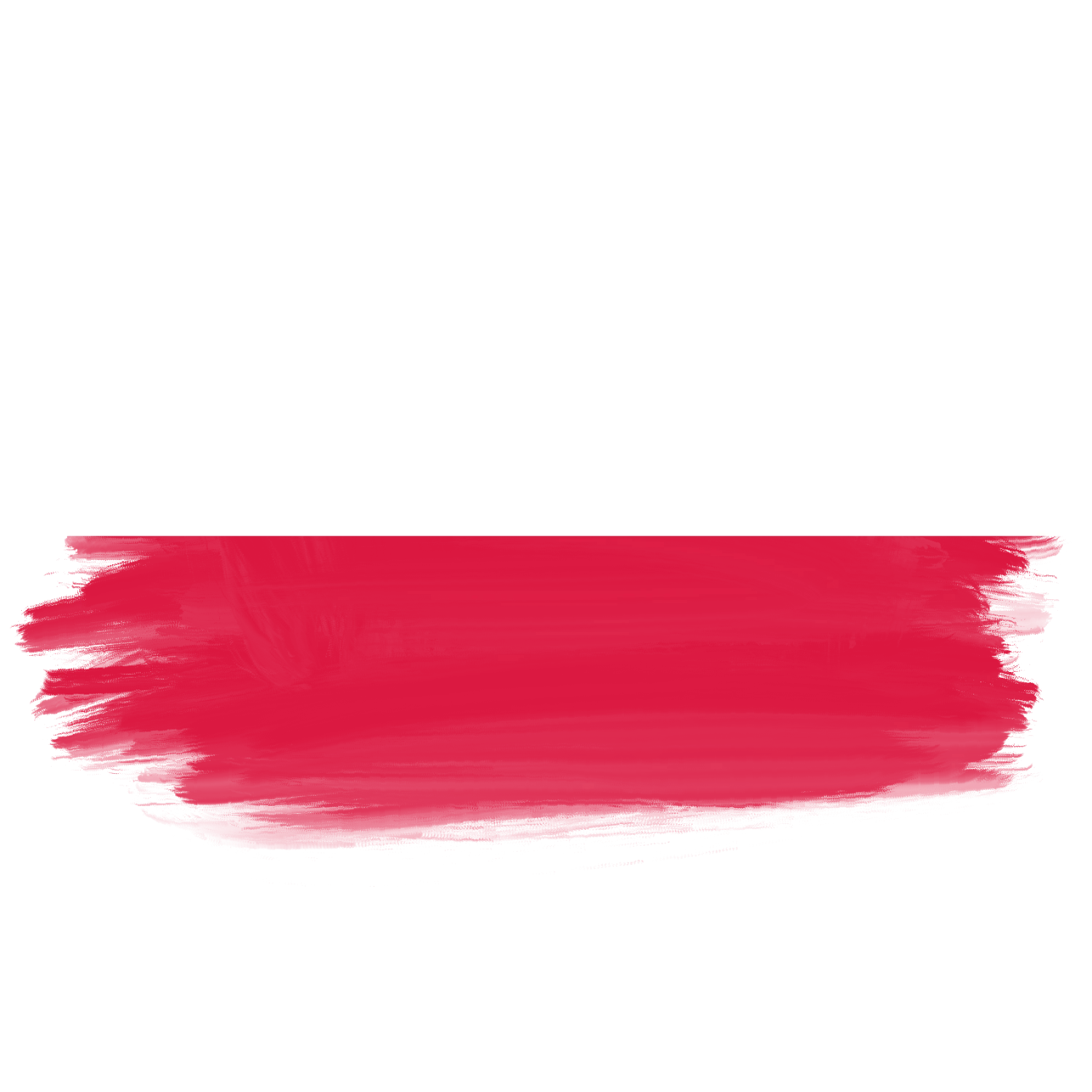 Flaga Polski w formie pociągnięcia pędzla, biało-czerwona, symbolizująca narodowe barwy..