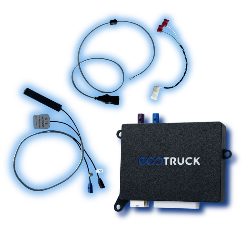 Urządzenie GPS ecoTRUCK do monitoringu temperatury chłodni z antenami GPS i 4G oraz kompletem kabli